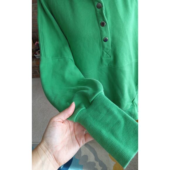 Kelly Green French terry hoodie oversized pullover size M cotton blend comfy - Picture 7 of 9